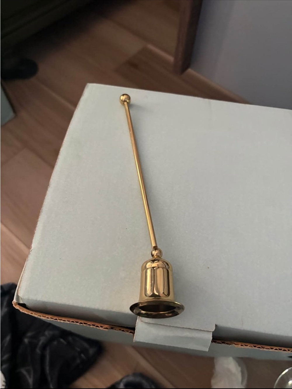 PartyLite Gold Candle Snuffer with Long Handle